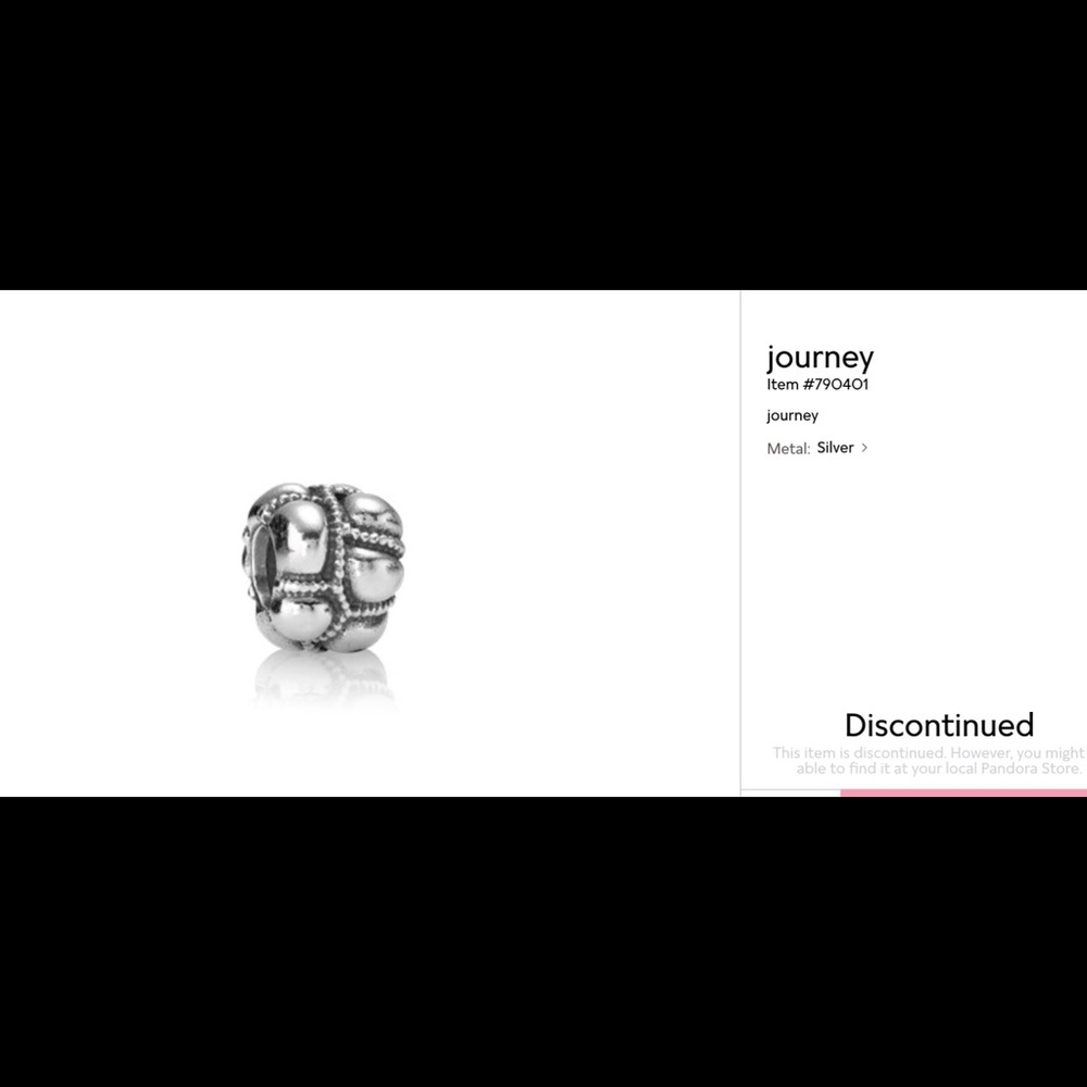 Retired Pandora Sterling Silver Charm Journey